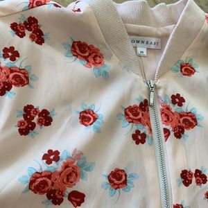 Pink floral bomber jacket